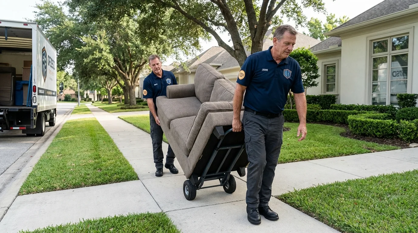 Local residential moving crew loading furniture in Louisburg, KS