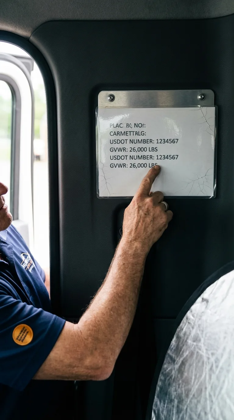 USDOT licensing placard verification in Louisburg